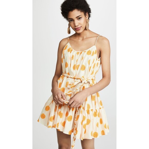Rhode Resort Nalla Marigold Floral Print Mini Dress Swing Sleeveless XS 283928 - Picture 3 of 8